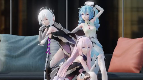 【营养消耗系列MMD】- 虎視眈々 ■ 旗袍 Koshitantan -初音-弱音-巡音-